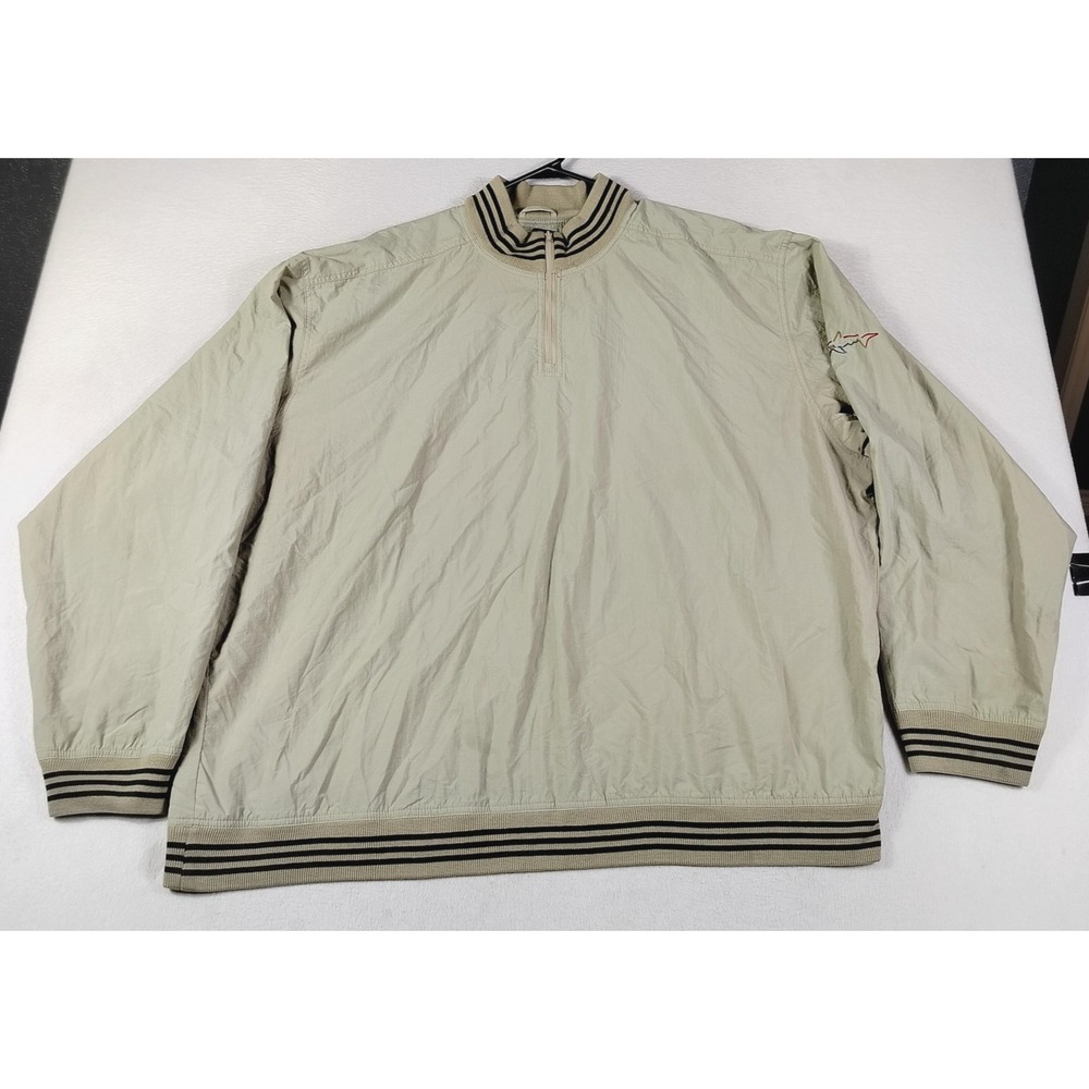 Greg Norman Collection Jacket Mens 2XL Beige 1/4 Zip Golf Pullover Windbreaker